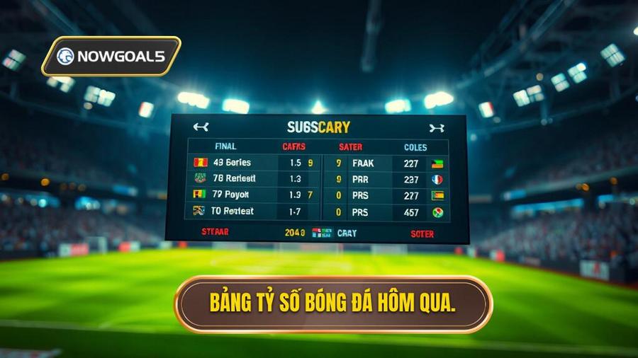 2. Bảng tỷ số bóng đá hôm qua.